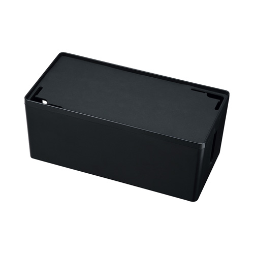 ケーブル&タップ収納ボックス(Mサイズ・ブラック)