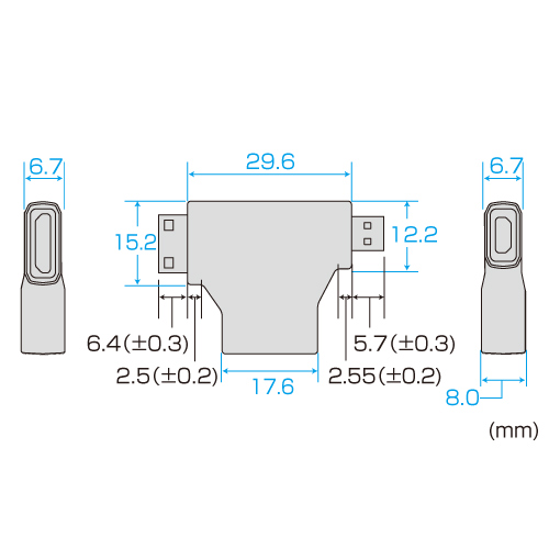 HDMI変換端子(ミニHDMI・マイクロHDMI・ブラック)