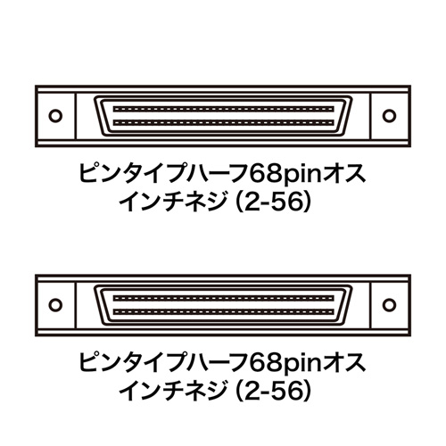 SCSIケーブル(ピンタイプハーフ68pinのSCSI機器同士・1m)