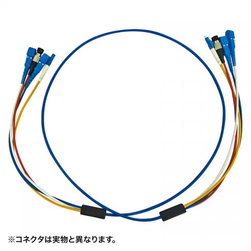 ロバスト光ファイバケーブル(LCコネクタ-LCコネクタ・高強度・4芯・50m・ブルー)