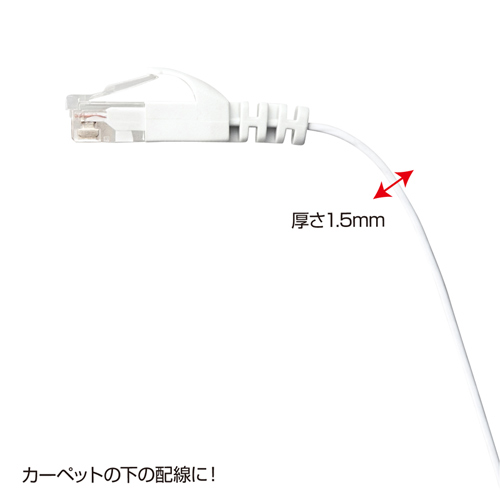 CAT6LANケーブル(フラット・1m・ホワイト)