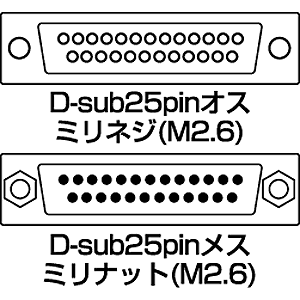 ジェンダーチェンジャー(D-sub25pinメス - D-sub25pinオス)
