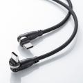 USB Type-Cケーブル 1.8m USB2.0 USB PD100W対応 両端回転コネクタ 360°+180°回転 ブラック