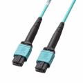 MPO光ファイバケーブル 3m マルチモード 50μm OM3 MPO-MPO 12芯 B配線