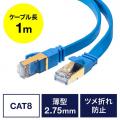 LANケーブル カテゴリ8 薄型 1m ブルー