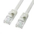 【アウトレット】薄型LANケーブル Cat6A 5m より線 UTP 爪折れ防止カバーつき ホワイト