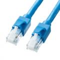 ツメが折れない Cat6A LANケーブル 2m UTP 単線 ブルー