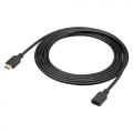 HDMI延長ケーブル 3m ウルトラハイスピード 8K/60Hz 4K/120Hz 48Gbps eARC対応 ブラック