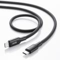 【アウトレット】やわらかUSB Type-Cケーブル 2m シリコンケーブル USB2.0 USB PD 240W ブラック