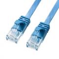 薄型LANケーブル Cat6A 3m より線 UTP 爪折れ防止カバーつき ブルー