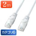 カテゴリ6 LANケーブル 2m より線 ホワイト