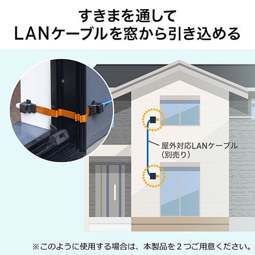 隙間用LANケーブル 窓 ドア 中継アダプタ フラットケーブル CAT5相当