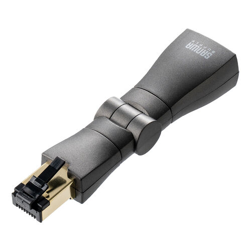 LAN中継アダプタ 回転式 3Dコネクタ カテゴリ6A 10Gbps RJ-45 UTP/STP