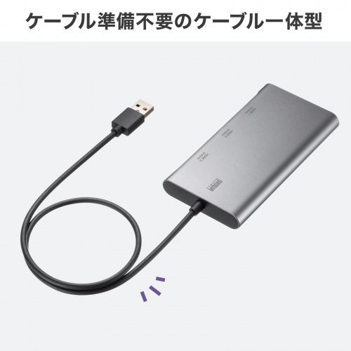 USB-HDMIディスプレイアダプタ 4K/60Hz対応 3画面出力 USB-A/Type-C両対応 変換アダプタ