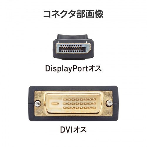 DisplayPort-DVI変換ケーブル 1m DisplayPort Ver.1.2