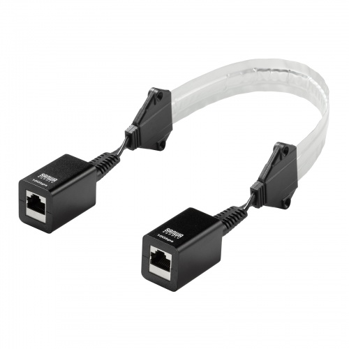 すきま用LANケーブル カテゴリ6A 44cm PoE対応 両面テープ 木ネジ取り付け