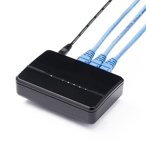 スイッチングハブ 5ポート 10/100Mbps対応 プラスチック筐体 ファン