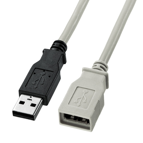 【アウトレット】USB延長ケーブル(5m・ライトグレー)