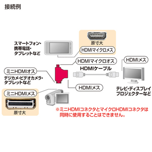 【アウトレット】HDMI変換端子(ミニHDMI・マイクロHDMI・ブラック)