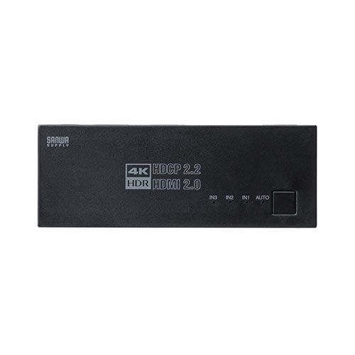 HDMI切替器(4K・60Hz・HDR・HDCP2.2・自動/手動切り替え・3入力1出力・セレクター・マグネットシート付)