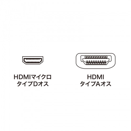【アウトレット】microHDMIケーブル 2m microHDMI-HDMIコネクタ ブラック