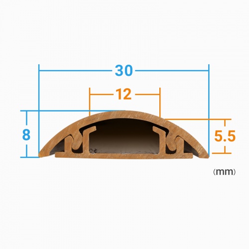 床用ケーブルモール 幅30mm 長さ1m ライト木目