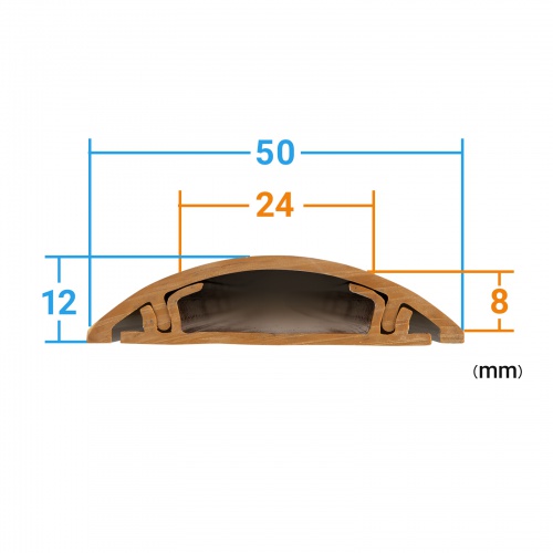 床用ケーブルモール(幅50mm・長さ1m・ライト木目)