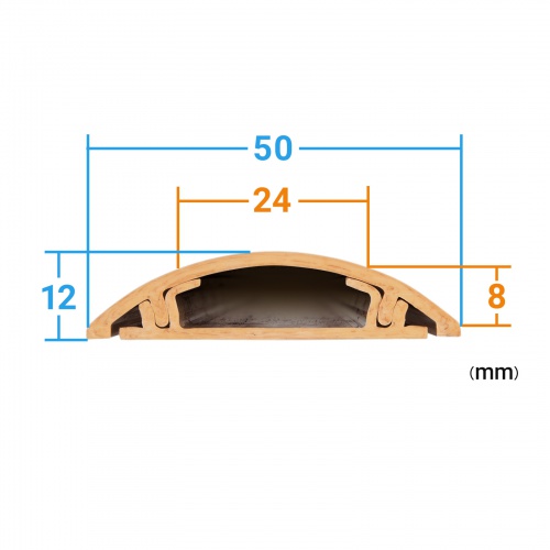 床用ケーブルモール 幅50mm 長さ1m ナチュラル木目