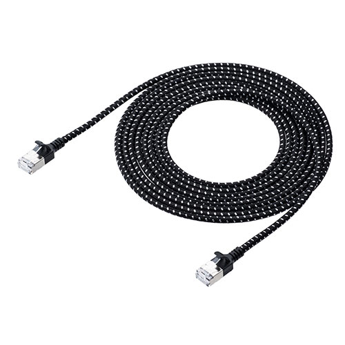 ピンク CAT7細径メッシュLANケーブル (1m) メスーメス ピンク CAT7細径