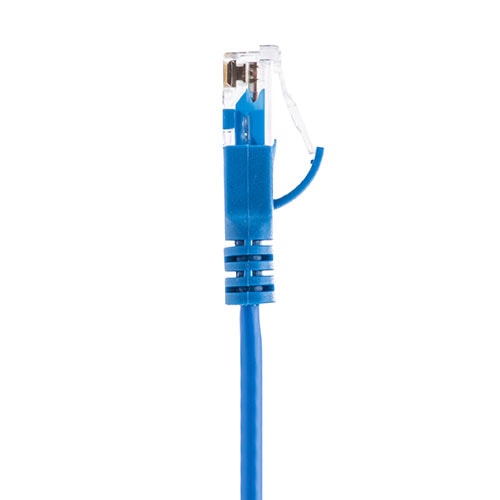 【アウトレット】極細LANケーブル Cat6A 2m より線 UTP 爪折れ防止カバーつき ブルー