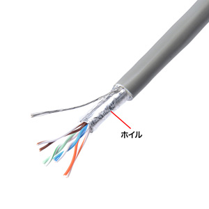 【アウトレット】簡易屋外用LANケーブル カテゴリ5e 300m ケーブルのみ 自作用 単線 STP ライトグレー