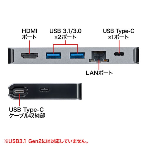 Usb Type C ドッキングハブ Hdmi Lanポート付き Yusbk3tch15s Usb 3tch15s ケーブルのネット通販専門店 ケーブル市場