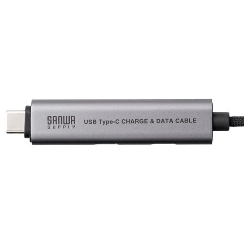 USBハブ付き USB Type-Cケーブル 1m USB-C×2 USB 5Gbps USB PD 100W対応 ブラック