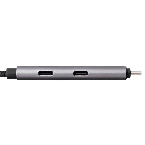 USBハブ付き USB Type-Cケーブル 1m USB-C×2 USB 5Gbps USB PD 100W対応 ブラック