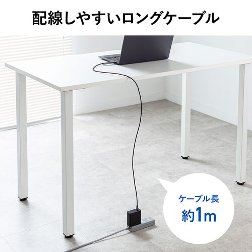 USBハブ付き USB Type-Cケーブル 1m USB-C×2 USB 5Gbps USB PD 100W対応 ブラック