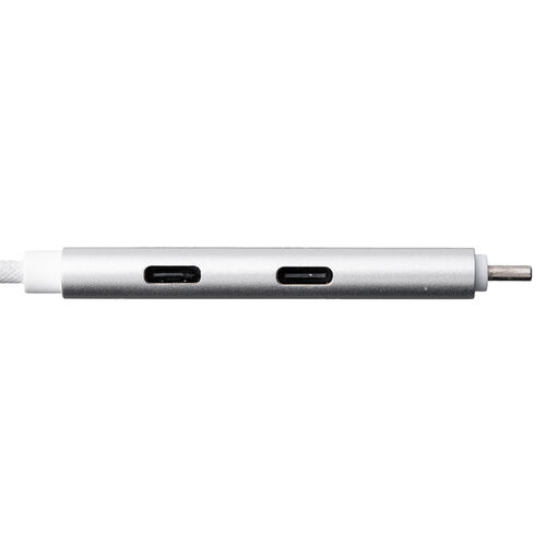 USBハブ付き USB Type-Cケーブル 1m USB-C×2 USB 5Gbps USB PD 100W対応 シルバー