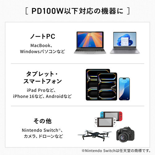 USBハブ付き USB Type-Cケーブル 1m USB-C×2 USB 5Gbps USB PD 100W対応 シルバー