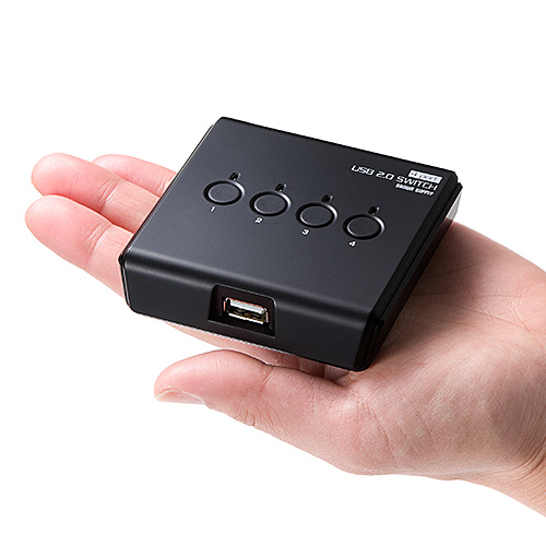 USB切替器(手動・4台用・USB2.0・プリンタ・外付けHDD・ワイヤレスキーボード/マウス対応)