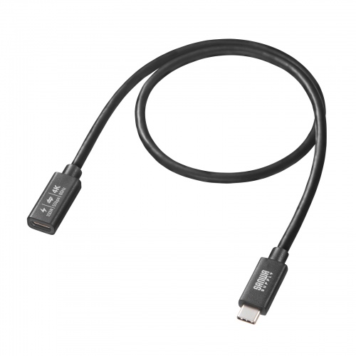 USB Type-C延長ケーブル 0.5m USB PD100W USB 5Gbps ブラック