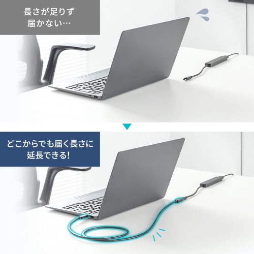 USB Type-C延長ケーブル 1m USB 5Gbps USB 100W対応