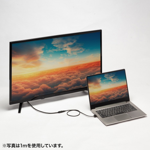 USB Type-C延長ケーブル L字コネクタ 0.1m USB 5Gbps USB PD100W対応 ブラック