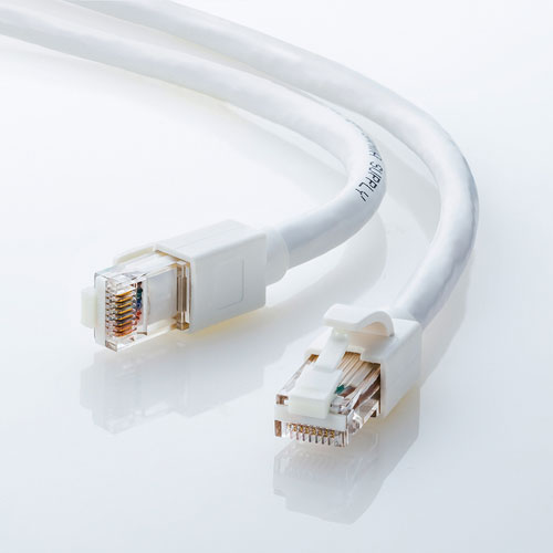 【アウトレット】Cat6A LANケーブル 30m 爪折れ防止カバー ホワイト