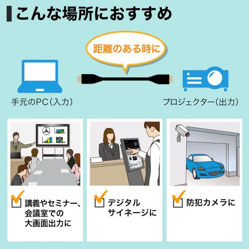 【アウトレット】HDMIアクティブケーブル(10m・イコライザ内蔵・4K/30Hz対応・Activeケーブル・HDMI正規認証品・ブラック)