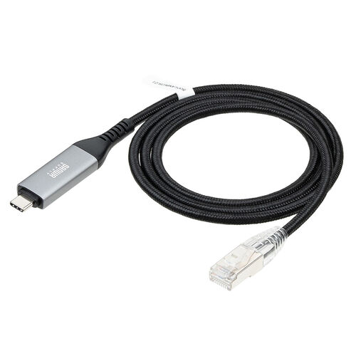 USB Type-C LAN変換ケーブル 1m カテゴリ6 1Gbps ギガビット スリム メッシュ MACアドレスパススルー対応