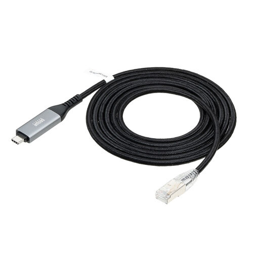 USB Type-C LAN変換ケーブル 2m カテゴリ6 1Gbps ギガビット スリム メッシュ MACアドレスパススルー対応