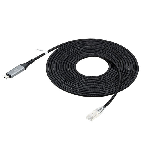 USB Type-C LAN変換ケーブル 5m カテゴリ6 1Gbps ギガビット スリム メッシュ MACアドレスパススルー対応