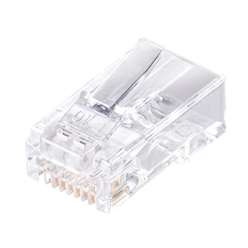 【アウトレット】RJ-45コネクタ(CAT6/CAT5e兼用・ケーブル透過式・単線・より線)