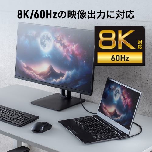 USB-C変換アダプタ L字型 横挿し USB 40Gbps USB PD 240W ブラック