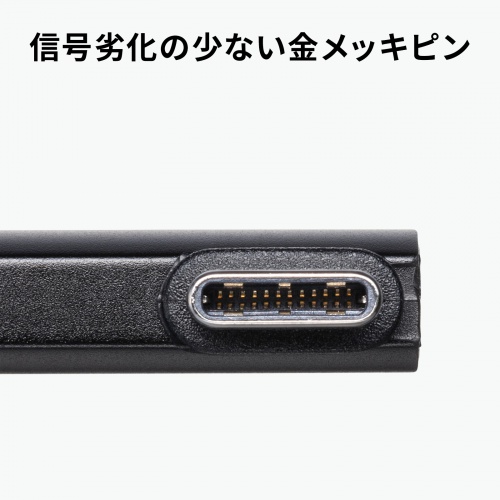 USB-C変換アダプタ L字型 横挿し USB 40Gbps USB PD 240W ブラック