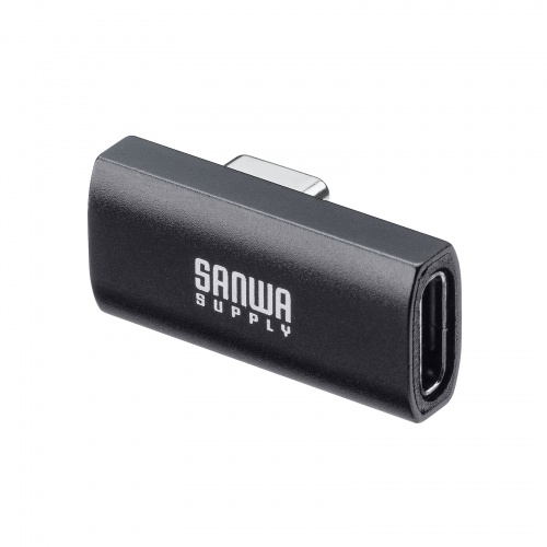 USB-C変換アダプタ L字型 縦挿し USB 40Gbps USB PD240W ブラック